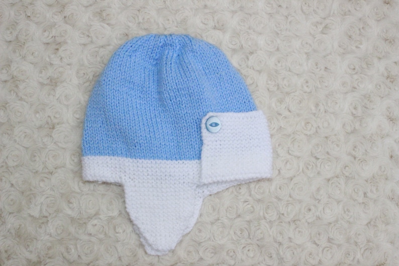 KNITTING PATTERN For Baby Aviator Hat Bonnet in 4 Sizes PDF 564 Digital Download image 3