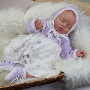 KNITTING PATTERN For Baby Jacket, Bonnet & Booties - 0-3mths - baby knitting pattern - knt pattern - PDF - KP110