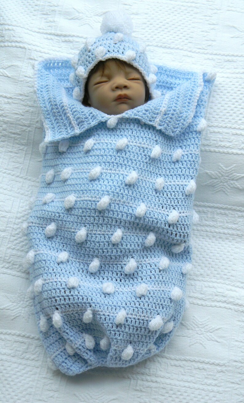 Crochet Pattern For baby Cocoon, photo prop crochet 3 Sizes baby pattern crochet USA & UK Terms CP223 PDF image 5