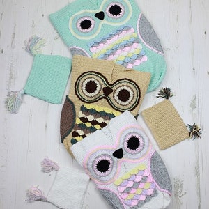 Crochet Pattern Crochet Owl Pattern Baby Owl Pattern Owl Cocoon Pattern Baby Crochet Owl Pattern 3 Sizes CP245 PDF image 2