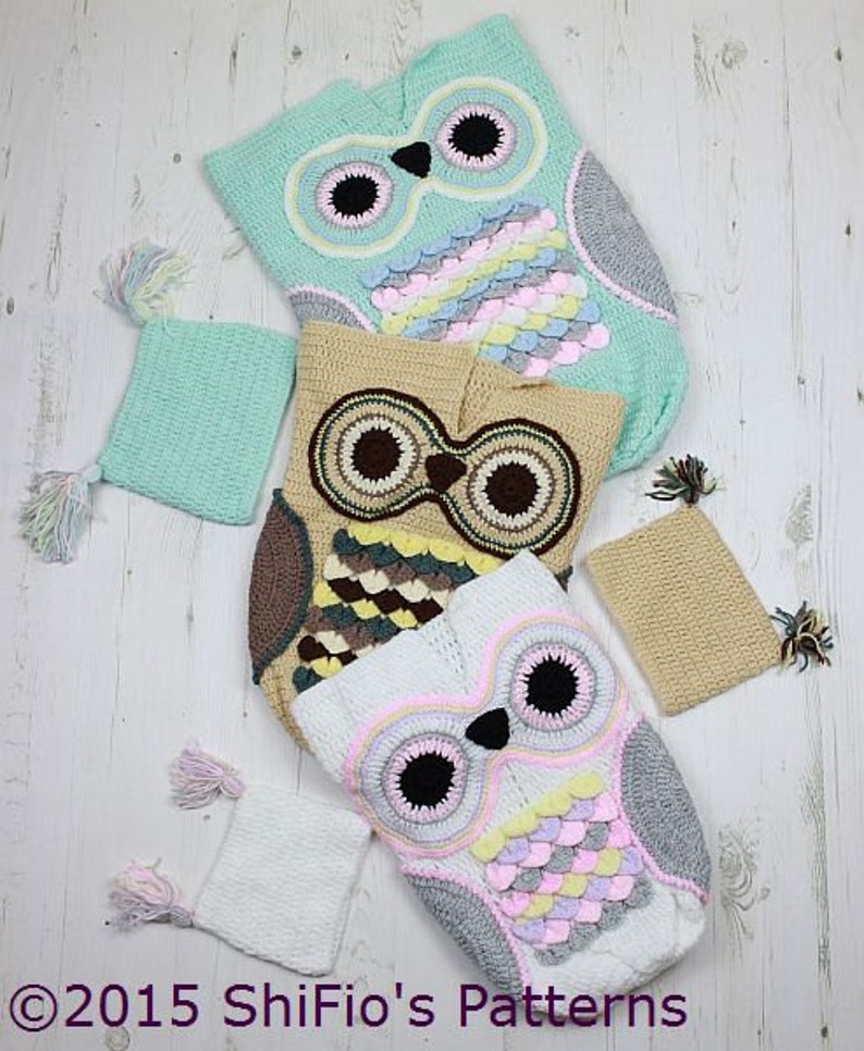 Crochet Pattern Crochet Owl Pattern Baby Owl Pattern Owl Cocoon Pattern Baby Crochet Owl Pattern 3 Sizes CP245 PDF image 2