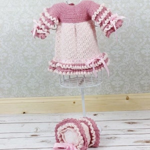 CROCHET PATTERN For Summer Amelia Baby Dress & Bonnet PDF 142 Digital Download image 3
