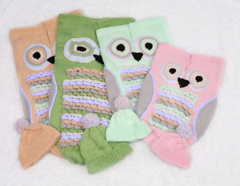 KNITTING PATTERN for Owl Baby Cocoon & Hat Baby Cocoon - Etsy