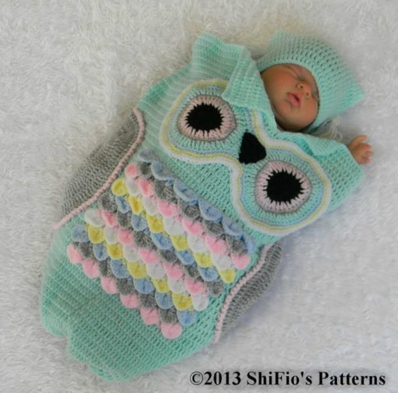 Crochet Pattern Crochet Owl Pattern Baby Owl Pattern Owl Cocoon Pattern Baby Crochet Owl Pattern 3 Sizes CP245 PDF image 7