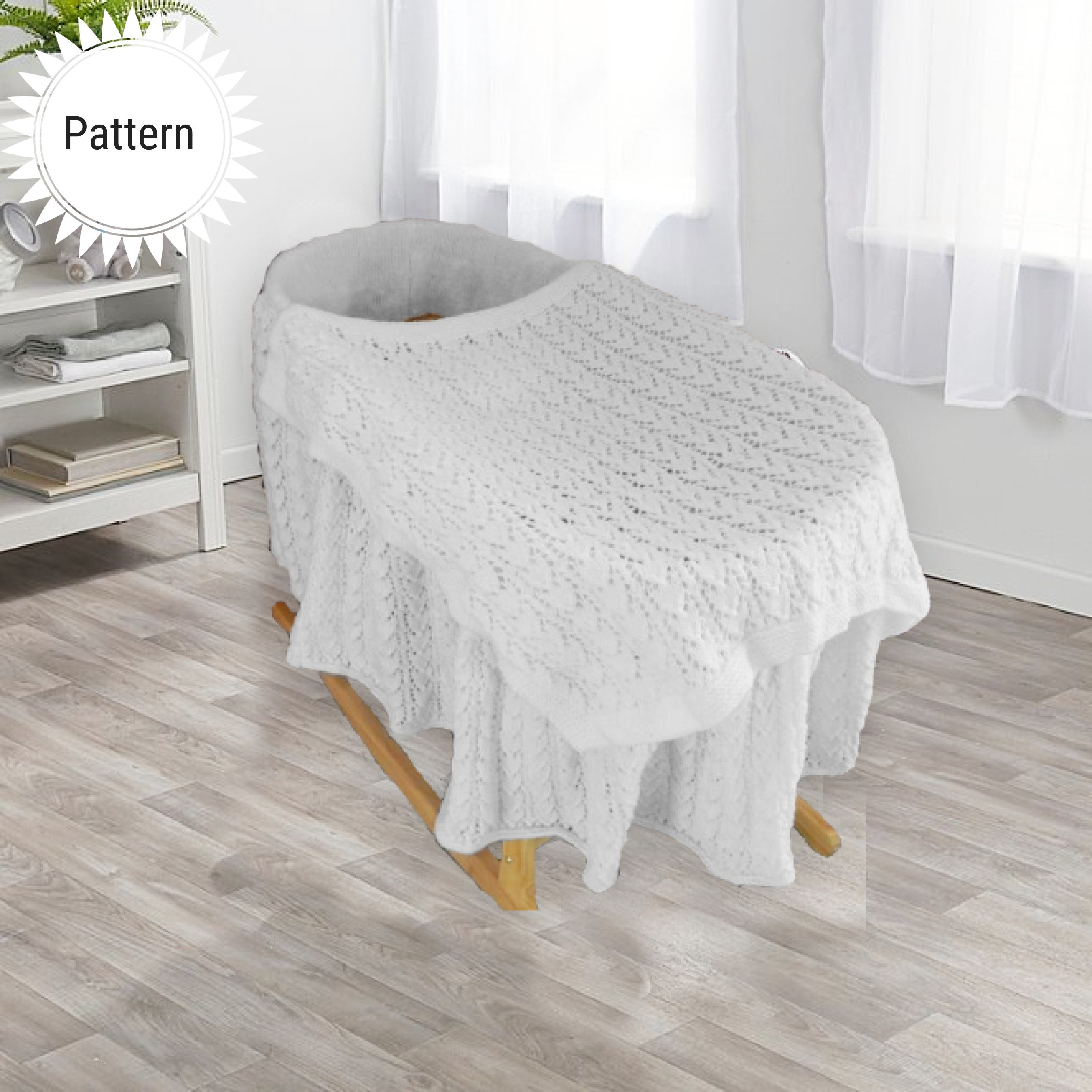 Knitting Pattern Moses Basket Cover Pattern Blanket Etsy