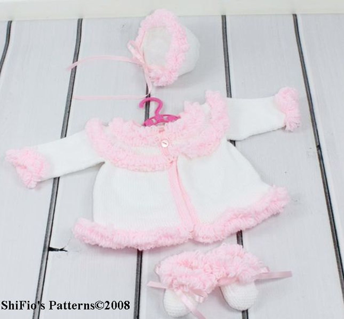 KNITTING PATTERN for Loopy Jacket Booties & Hat PDF 31 Etsy