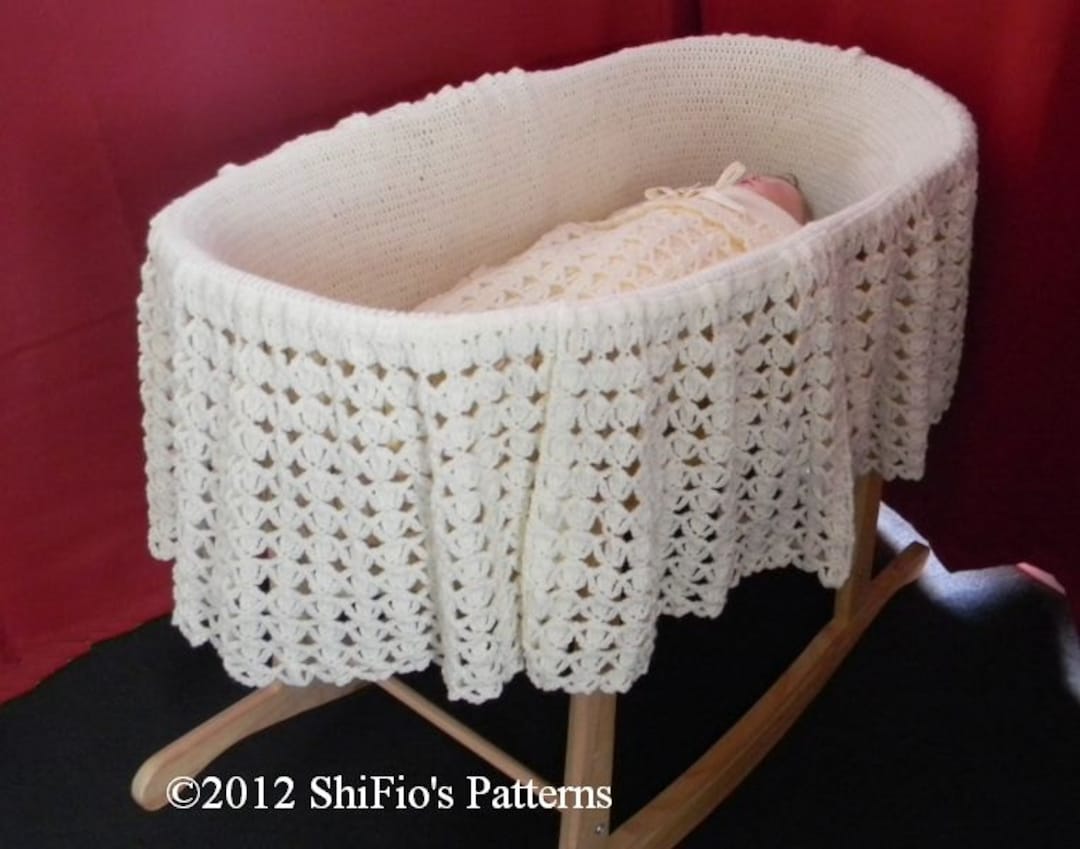 Crochet Pattern for Hooded Moses Basket Cover Plus Blanket/ Afghan, UK ...