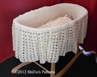 Crochet Pattern for Hooded Moses Basket Cover plus Blanket/ Afghan, UK, USA PDF 208