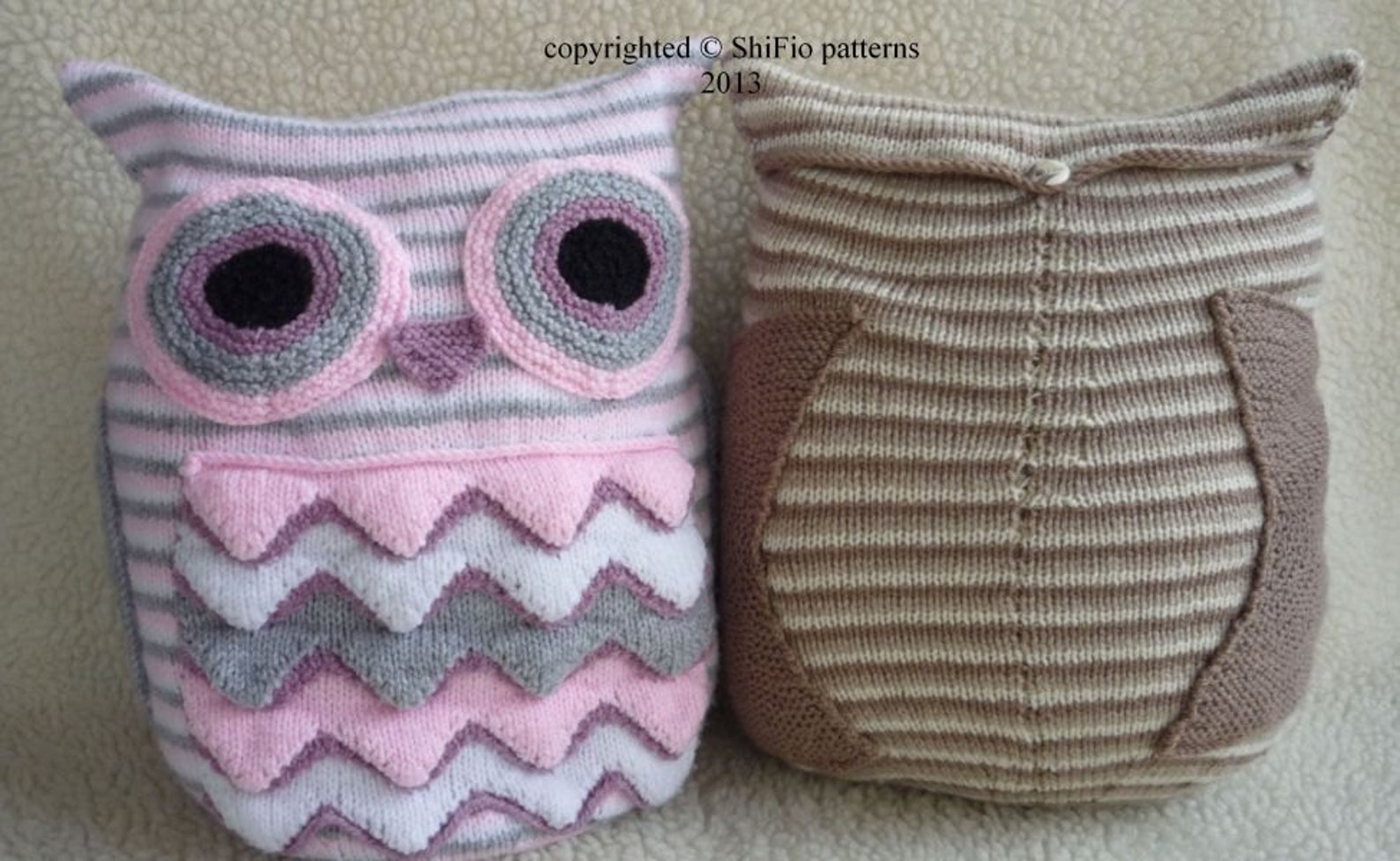 KNITTING PATTERN for Owl Cushion Cover Knitted Owl Pillow Etsy