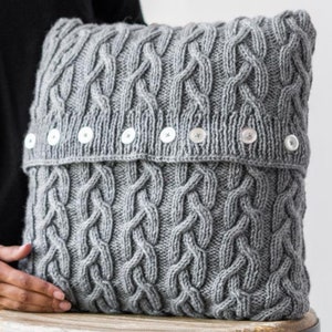 KNITTING PATTERNS  for Highland Cable  Cushion Cover, cushion cover knitting pattern,  PDF KP406 Digital Download