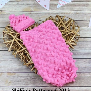 KNITTING PATTERN Preemie Bobble Cocoon Knitting Pattern in 2 Sizes PDF 258 Digital Download image 5