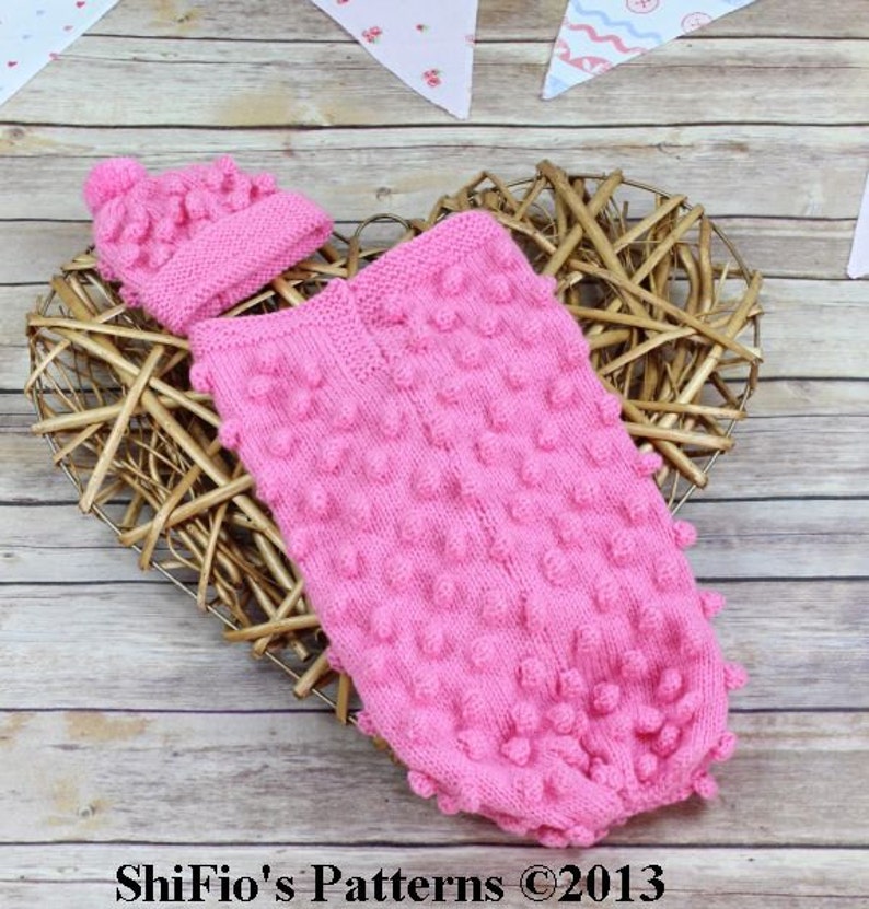 KNITTING PATTERN Preemie Bobble Cocoon Knitting Pattern in 2 Sizes PDF 258 Digital Download image 5