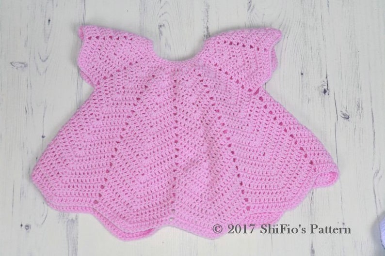 CROCHET PATTERN For Rippled Angel Top in 3 Sizes, 6 months to 4 years, Girls, Baby, Summer U.K, U.S.A PDF 368 Digital Download image 3