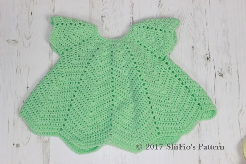 CROCHET PATTERN For Rippled Angel Top in 3 Sizes, 6 months to 4 years, Girls, Baby, Summer U.K, U.S.A PDF 368 Digital Download image 5