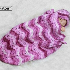 Crochet Pattern - Crochet Cocoon Pattern - Ripple Pattern - Ripple Cocoon Pattern - Baby Crochet Pattern - 3 Sizes - CP144