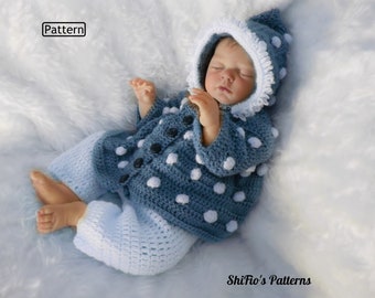 Crochet Pattern - Crochet Jacket Pattern - Loopy Pattern - Bobble Pattern - Baby Jacket Pattern - 2 Sizes - CP242