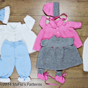 KNITTING PATTERN For Bobble Baby Jacket, Trousers,Pants Dress, Booties, Hat & Blanket / Afghan PDF 43 Digital Download