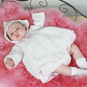 Crochet Pattern -  Baby Hooded Jacket Pattern -  Double Breasted Jacket Pattern - Baby Jacket Crochet Pattern - 3 Sizes - CP351