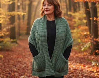 Knitting Pattern - Knitted Pocket Scarf Pattern - Pattern for Shoulder Warmer Scarf - Pocket Scarf Knitting Pattern -  Winter KP596