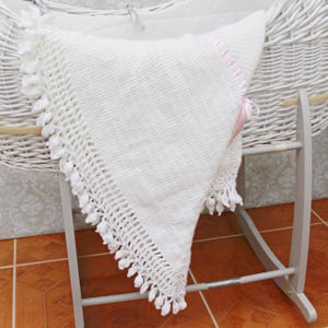 CROCHET PATTERN For Heart Christening Shawl & Cushion PDF 98 Digital Download