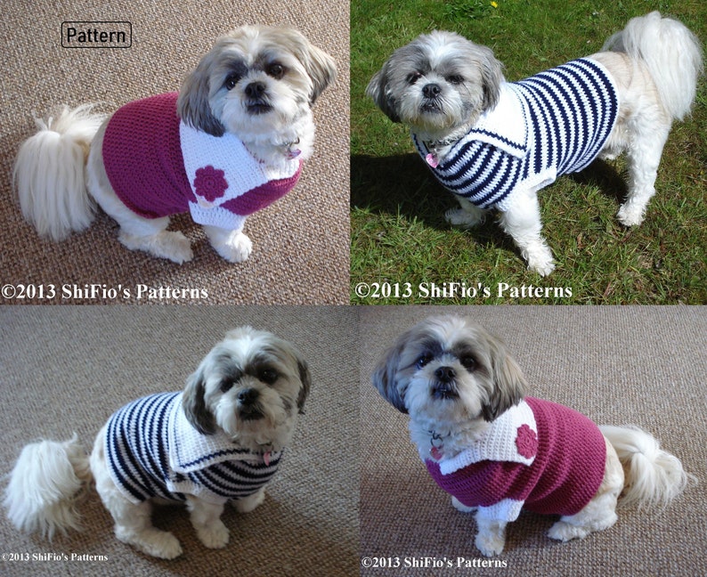 Crochet Pattern Crochet Dog Outfit Pattern Dog Pattern Dog Jumper Pattern Dog Sweater Pattern 4 Sizes CP247 image 2