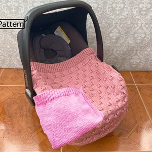 Knitting Pattern - Knitted Babies Car Seat Blanket Pattern - 2 Designs Included - Moses Basket Blanket Pattern - KP670