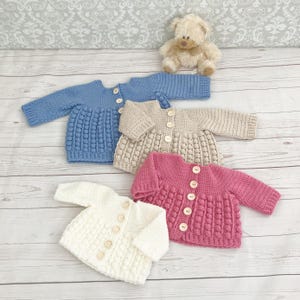 Crochet Pattern for Baby Cardigan - cardigan crochet pattern - baby cardigan -4 sizes  USA & UK terms - PDF -CP521