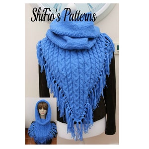 Knitting Pattern for Ladies Cowl Chunky Yarn- Neck Warmer Knitting Pattern- Scarf Knitting Pattern, Hoodie Knitting Pattern- KP604