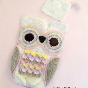 Crochet Pattern Owl Baby Cocoon Papoose Baby Owl Cocoon 3 Sizes Deustch Francais Dutch CP245 image 7