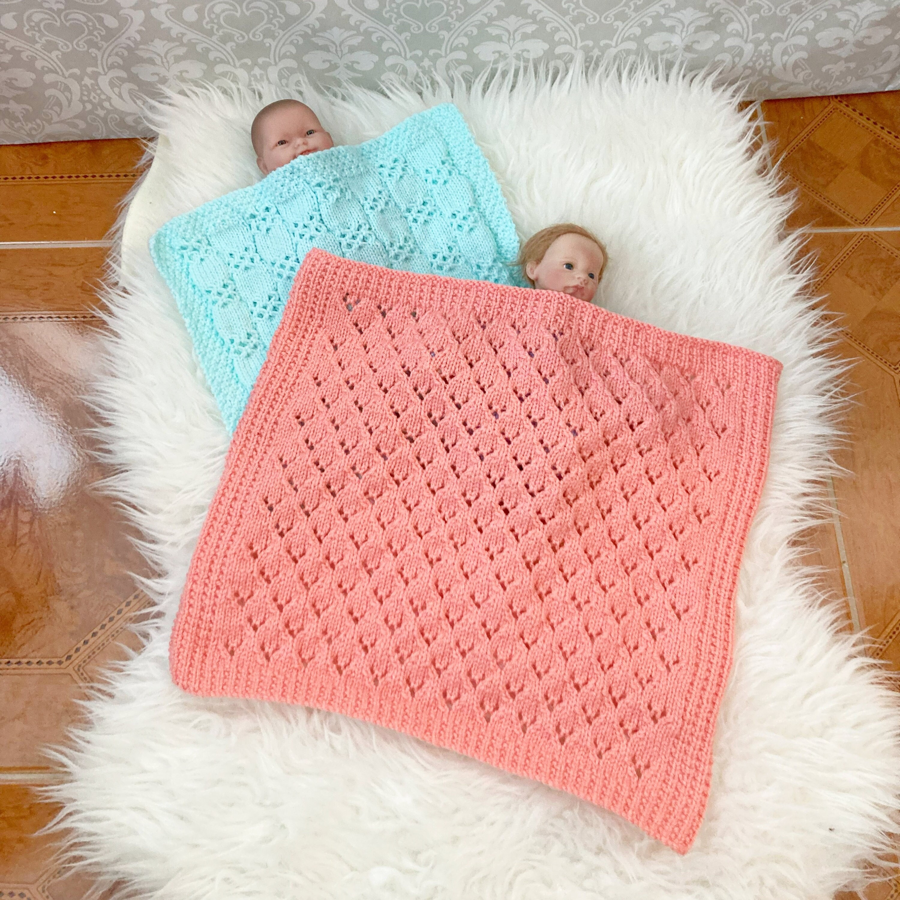 Size of knitted doll blanket sale