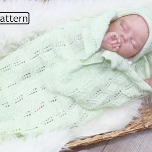 KNITTING PATTERN For Baby Cocoon - Cocoon Knitting Pattern - Baby Hat Knitting Pattern - Baby Knitting Pattern - 3 sizes - KP133