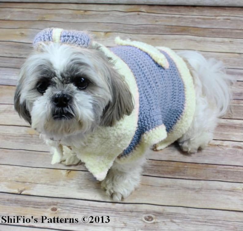 CROCHET PATTERN For Dog Jacket Clothes Coat with Bow in 4 Sizes PDF 179 Digital Download Bild 2