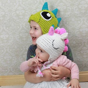 CROCHET PATTERN For Unicorn, Dinosaur, Dragon Hat Beanie in 4 Sizes baby, toddler, child, adult PDF 361 Digital Download image 7