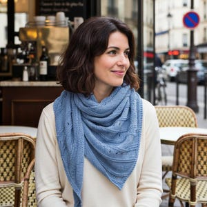 Knitting Pattern Shawl PDF | ShiFio’s KP626 4ply Lightweight Wrap | Easy Knit Scarf Pattern | Triangle Shawl | Instant Download