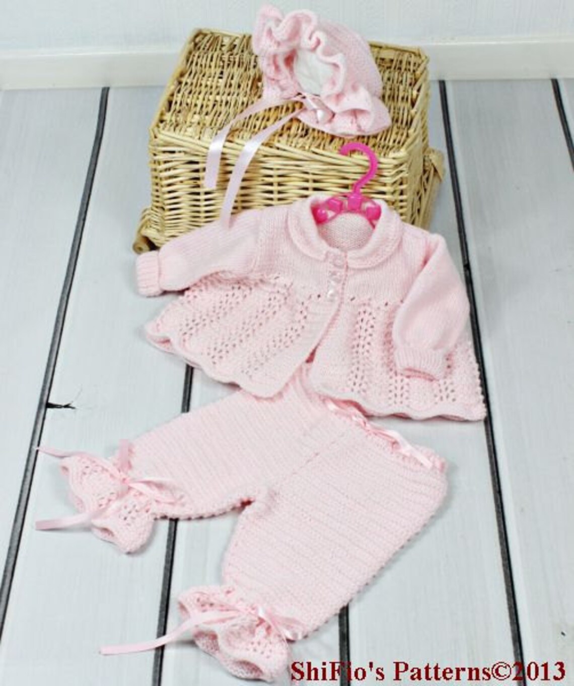 KNITTING PATTERN For Ribbon and Roses Trousers/Pants Jacket & Etsy