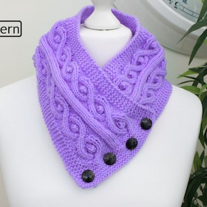 Knitting Pattern - Knitting Scarf Pattern -Neck warmer Pattern - Neck Warmer Pattern -  KP558