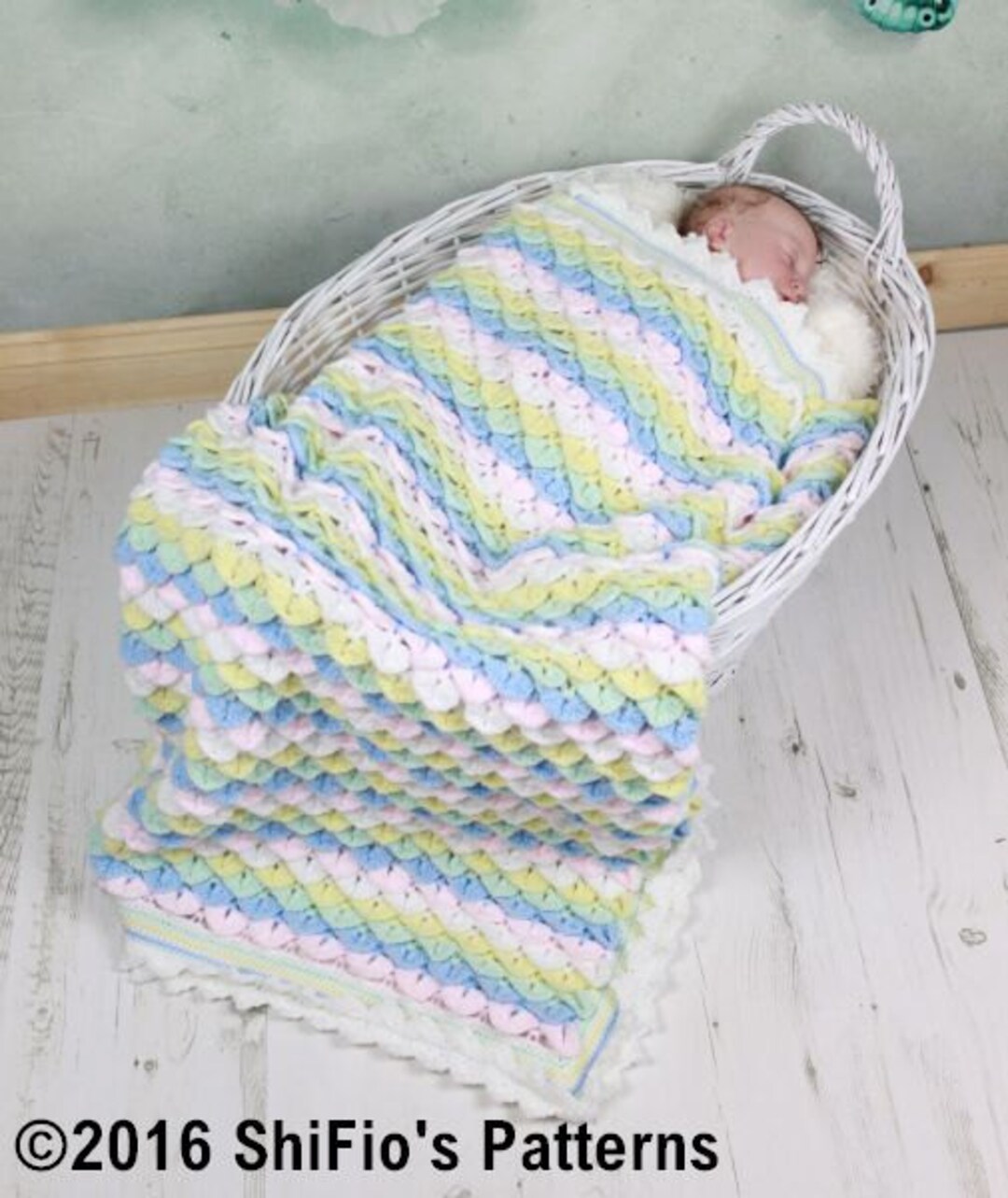 Crochet Pattern Crocodile Stitch Baby Blanket Afghan Crochet Pattern