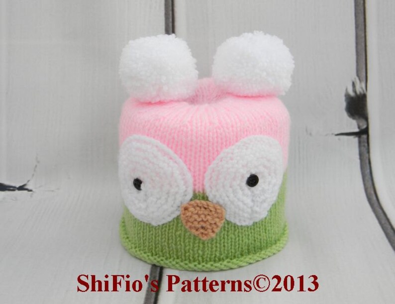 KNITTING PATTERN For 4 Toilet Roll Covers Tissue Cover Topper Owl PDF 256 Digital Download image 6