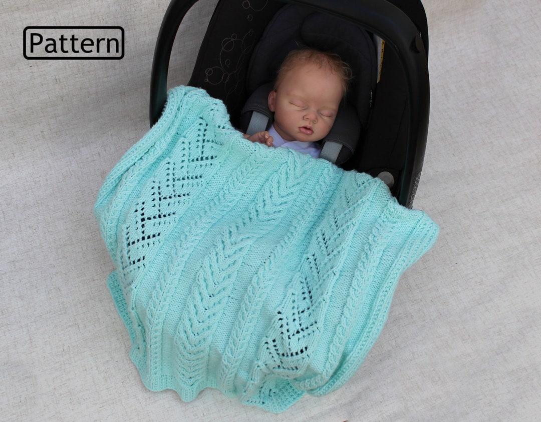 Knitting Pattern for Babies Blanket Car Seat Blanket Pattern Baby Afghan Patternbaby Blanket