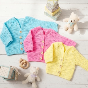 Crochet Pattern - Crochet Cardigan Pattern - V Neck Cardigan Pattern - Raglan Cardigan Pattern - Baby Cardigan Pattern - 3 Sizes - CP447