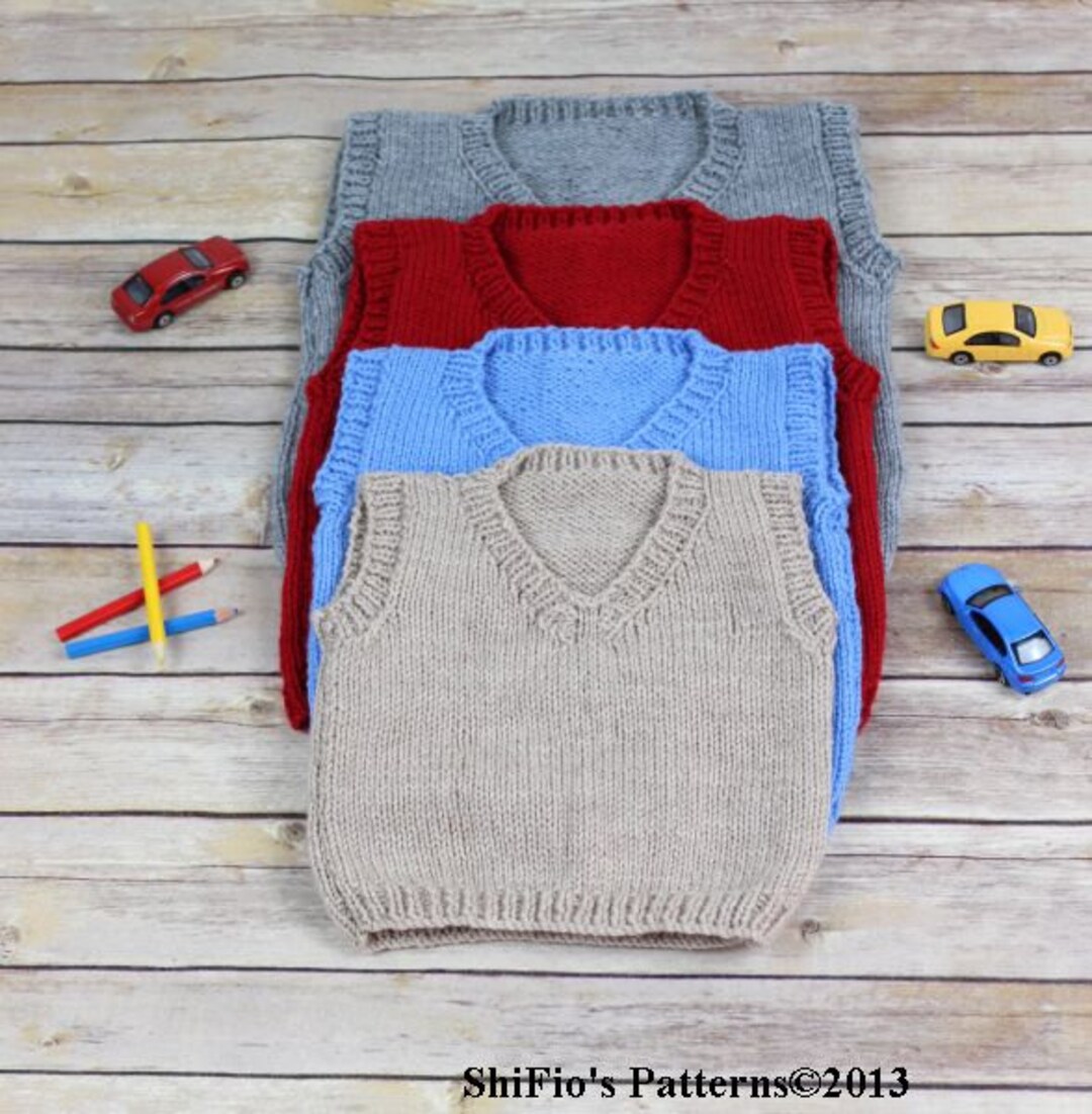 KNITTING PATTERN for Child Pullover Tank Top in 4 Sizes PDF 262 Digital