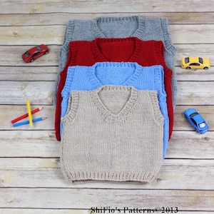 KNITTING PATTERN For Child Pullover Tank Top in 4 Sizes PDF 262 Digital Download