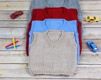 KNITTING PATTERN For Child Pullover Tank Top in 4 Sizes PDF 262 Digital Download