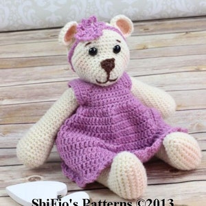CROCHET PATTERN For Teddy Bear Toy Teddy & Dress, Headband - PDF 257