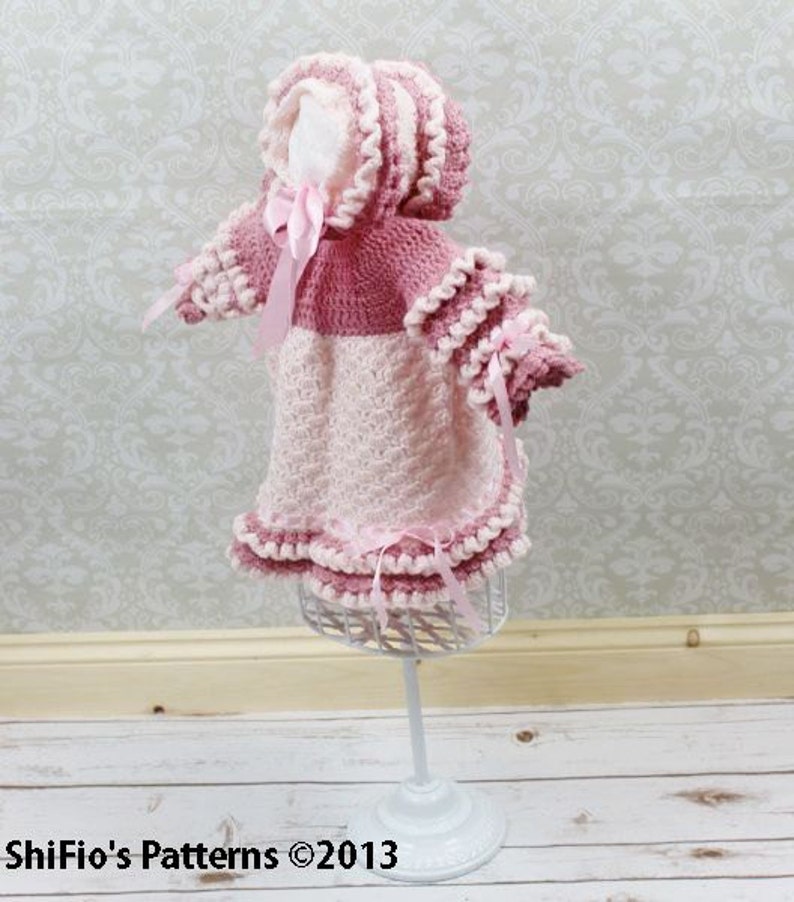 CROCHET PATTERN For Summer Amelia Baby Dress & Bonnet PDF 142 Digital Download image 2