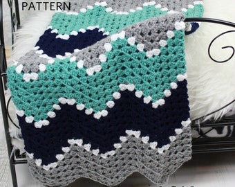 crochet pattern For Baby Ripple Blanket - ripple afghan crochet pattern - crib blanket pattern - baby shower gift - CP412