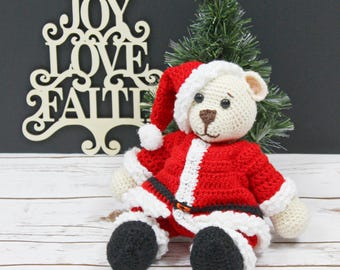 CROCHET PATTERN For Teddy Bear and Santa Outfit PDF 269- Toy, doll