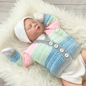 Crochet Pattern for Baby Cardigan - cardigan crochet pattern - baby cardigan -3 sizes  USA & UK terms - PDF -CP497