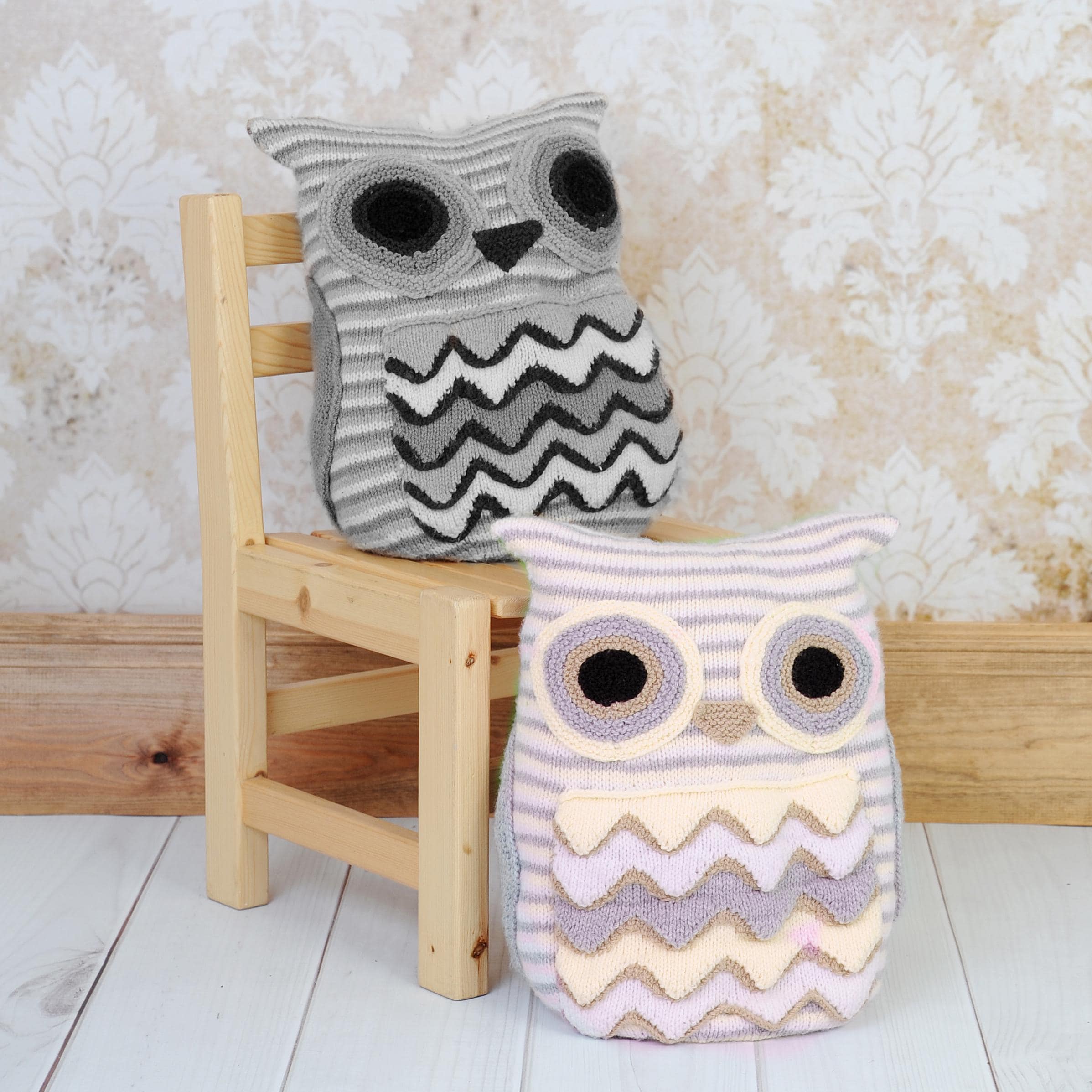 KNITTING PATTERN for Owl Cushion Cover - Knitted Owl Pillow Cover - Owl ...