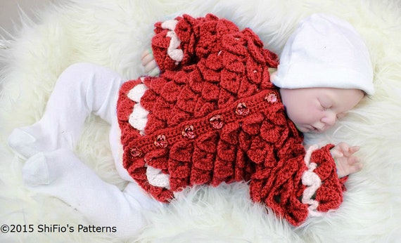 CROCHET PATTERN for Baby Crocodile Stitch Cardigan Baby Jacket